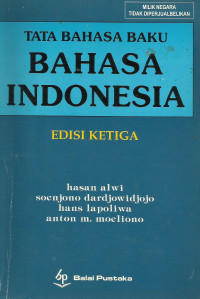 Image of TATA BAHASA BAKU BAHASA INDONESIA EDISI KE TIGA
